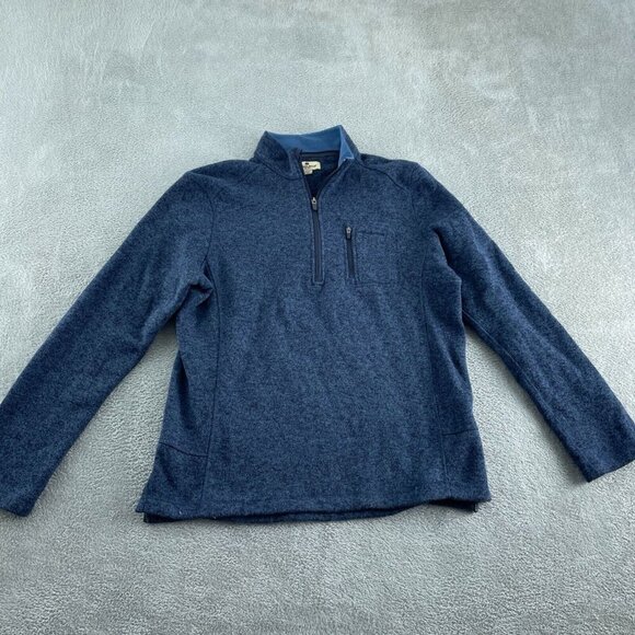 Woolrich Mens L/G Blue 1/4 Zip Polyester Pullover Sweater With Chest 5615 - Picture 1 of 8